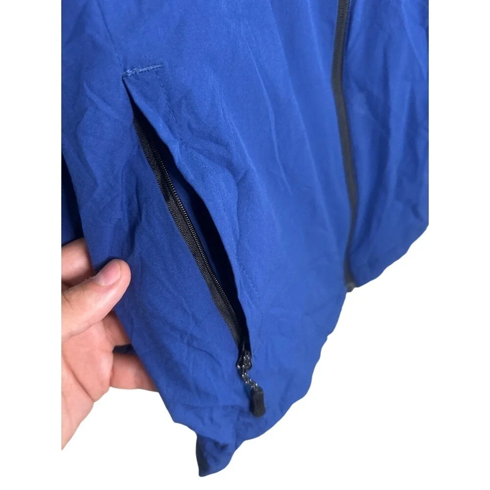 Tultex Outdoor Jacket MensBlue‎ Hooded Lightweight Rain WindbreakerSize L